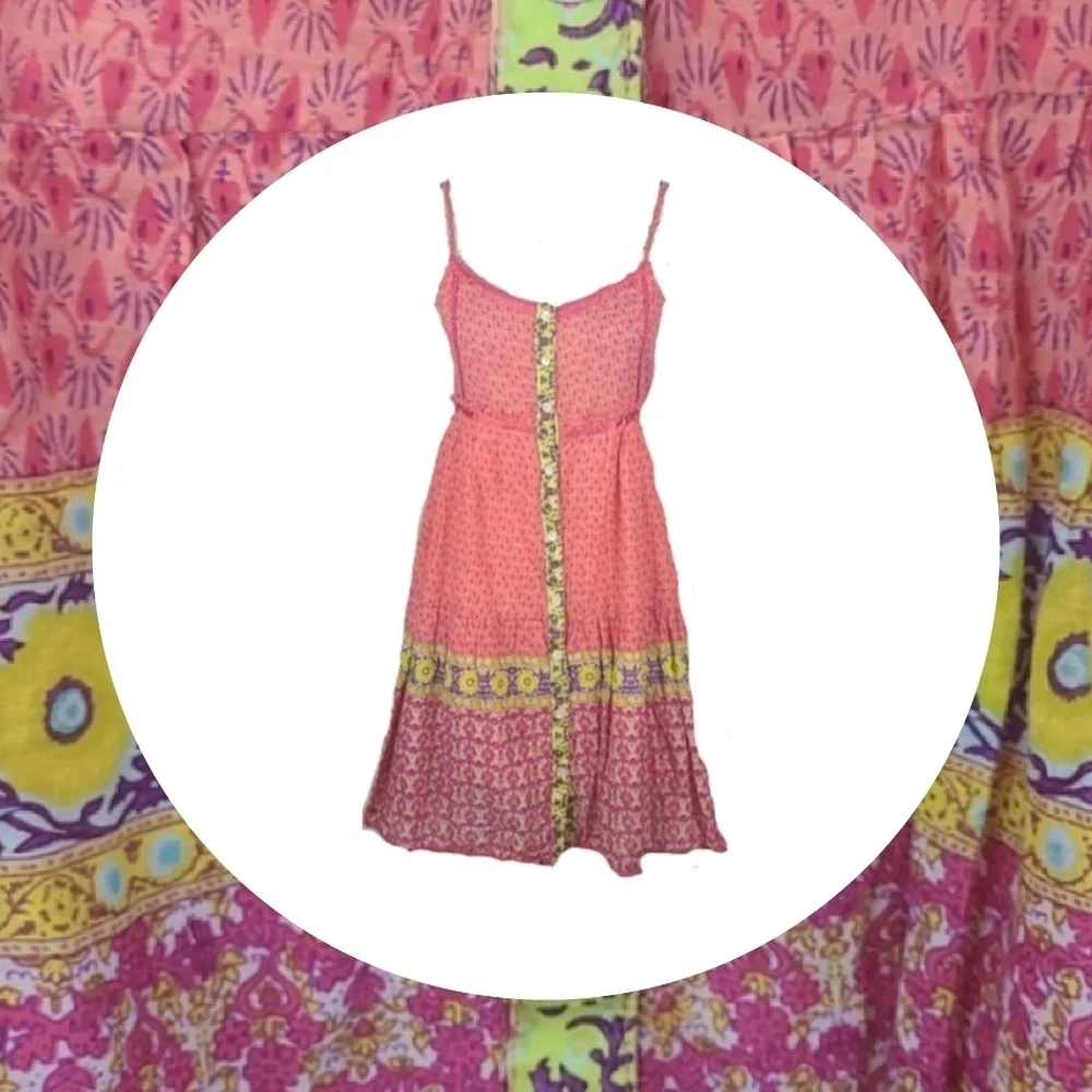 Y2K Vintage Cottagecore Romantic Cami Dress Summer Sundress in Floral Pink Multi - Picture 8 of 8